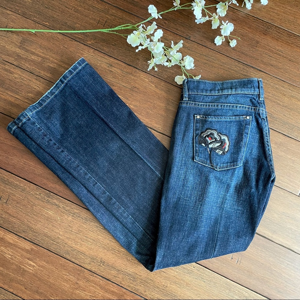 White House Black Market Noir Bootcut Rose Jean